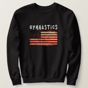 Gymnastik Grunge Amerikansk USA Flagga Lång Ärmad Tröja