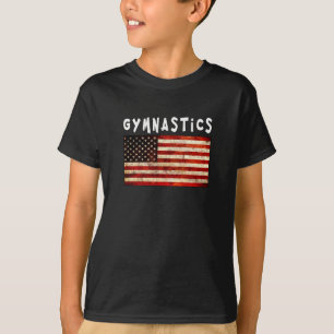 Gymnastik Grunge Amerikansk USA Flagga T Shirt