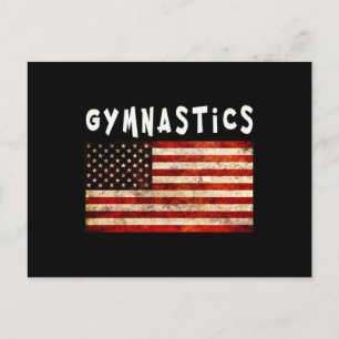 Gymnastik Grunge Amerikansk USA Flagga Vykort