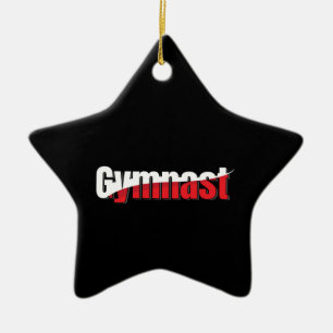 Gymnastik - Gymnast Abstrakt Ord Art Swant Julgransprydnad Keramik