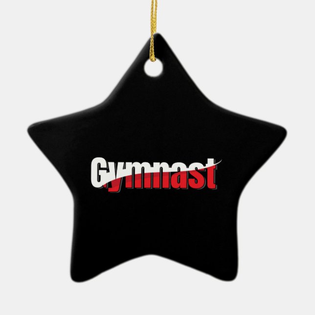 Gymnastik - Gymnast Abstrakt Ord Art Swant Julgransprydnad Keramik (Framsidan)