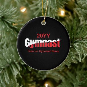 Gymnastik - Gymnast Abstrakt Ord Art Swant Julgransprydnad Keramik