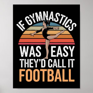 Gymnastik Gymnast Flicka Hjulning Svart Uni-child Poster