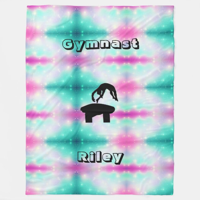 Gymnastik Hoppredskap Gymnast Anpassad Flytande Fi Fleecefilt (Framsidan)