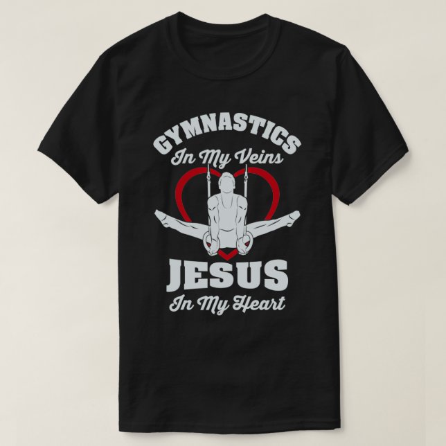Gymnastik i mina kärror Jesus i mitt hjärt-gymnast T Shirt (Design framsida)