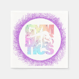 Gymnastik Konfetti Brev med Lila Glitter Pappersservett