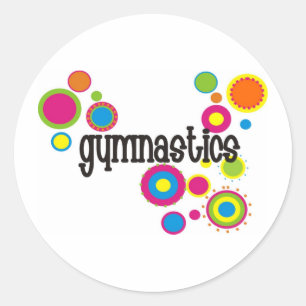 Gymnastik kyler polka dots runt klistermärke