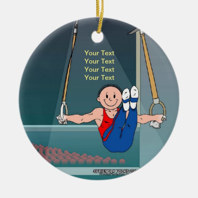 Gymnastik - manlig julgransprydnad keramik (Framsidan)