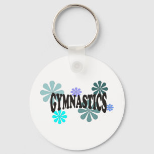 Gymnastik med blåa blommor nyckelring