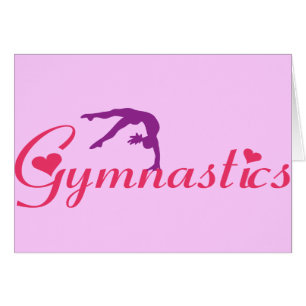 Gymnastik med hjärtor hälsningskort