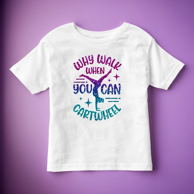 Gymnastik Sidvändning Magenta Lila Turkos   T Shirt (Skapare uppladdad)