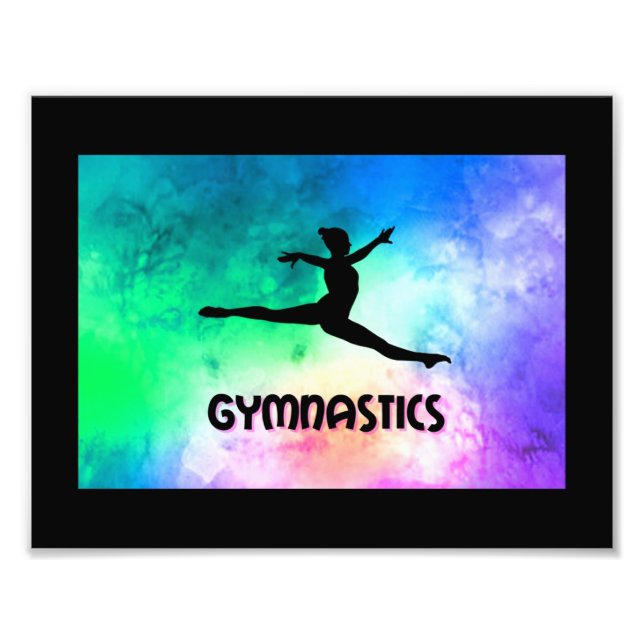 Gymnastik Switch Leap Watercolor Fototryck (Framsidan)