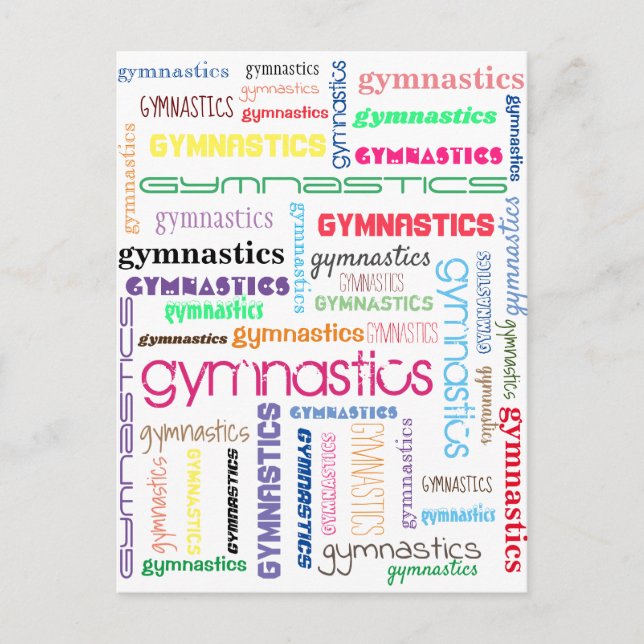 Gymnastik Typografi Postkort Vykort (Framsida)