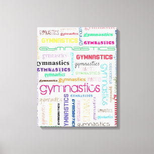 Gymnastik Typografi Sträckt Canvastryck