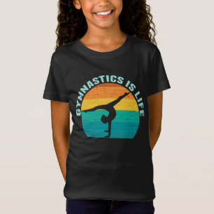 Gymnastika är Life Coola Sunset Gymnast Girls T Shirt