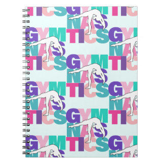 Gymnastika Back Bend Art in Rosa, Lila & Teals Anteckningsbok