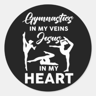 Gymnastika i mina kärror Jesus i mitt hjärt-gym Ch Runt Klistermärke