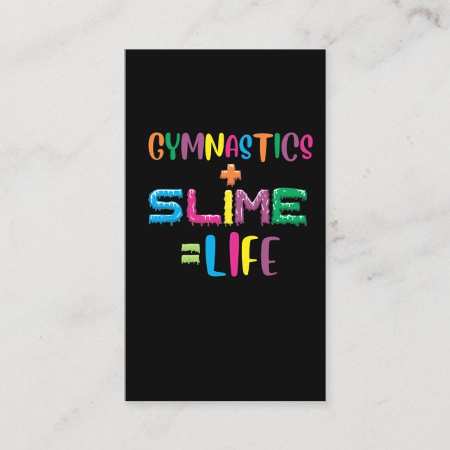 Gymnastika och Slime Loving Kid Gymnast Athlet Visitkort (Framsida)