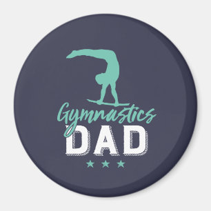 Gymnastika Pappa Far med Gymnast Girl-dotter Magnet