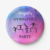 Gymnastika Party Pappra Tallrikar w/ Hennes Namn!