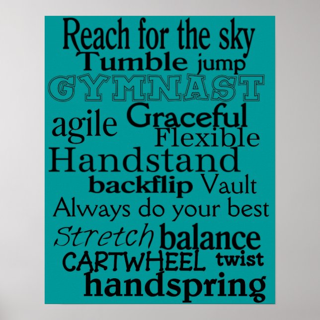 Gymnastika Poster Tunnelbanan Art Wall Dekoration (Framsidan)