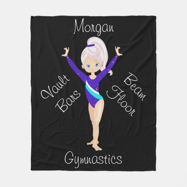 Gymnastika Rosa Rand, Blue Öga, Blue Leotard Fleecefilt (Framsidan)