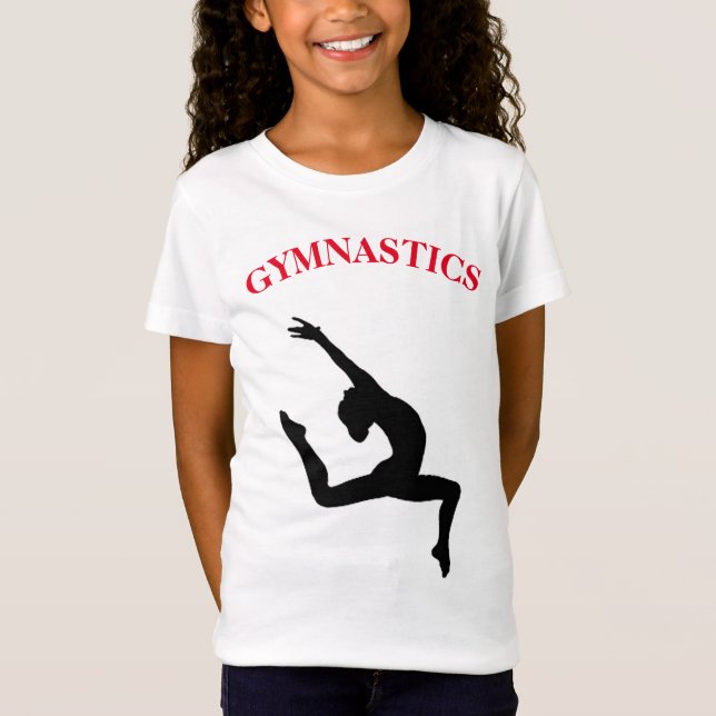 Gymnastika T-Shirt Leap Red/Black med Namn (Framsida)