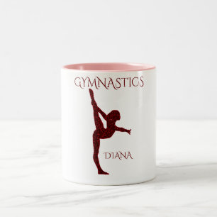 Gymnastika två tonade personlig kaffe mugg. Två-Tonad mugg