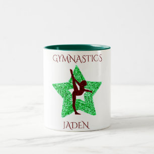 Gymnastika två tonade personlig kaffe mugg. Två-Tonad mugg