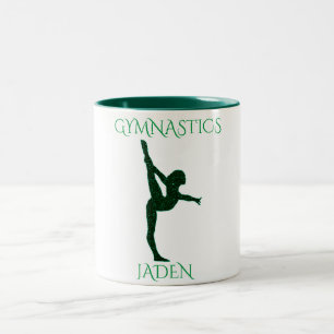 Gymnastika två tonade personlig kaffe mugg. Två-Tonad mugg