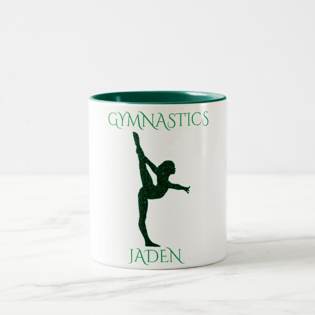 Gymnastika två tonade personlig kaffe mugg. Två-Tonad mugg (Center)