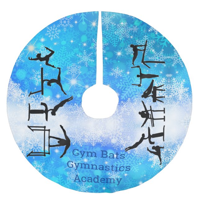 Gymnastikakademins snöflinga julduk julgransmatta borstad polyester (Framsidan)
