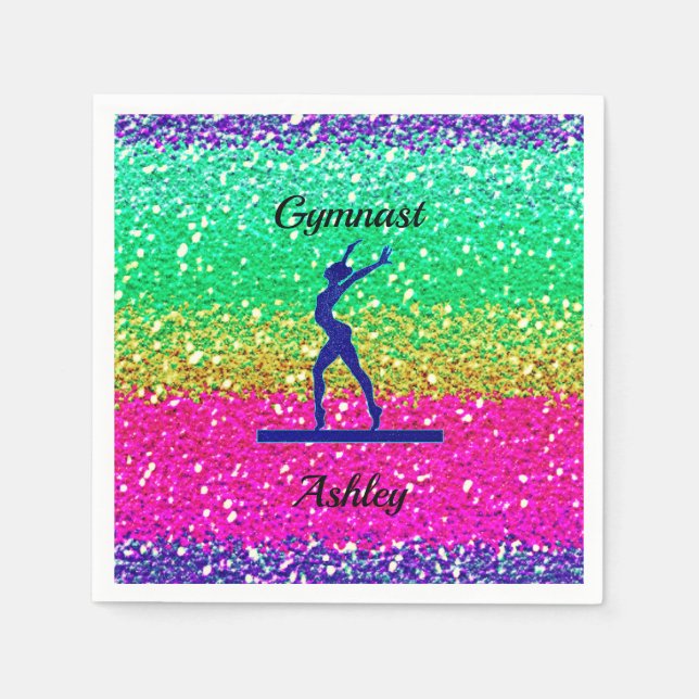 Gymnastikbalk Glitter   Pappersservett (Framsidan)