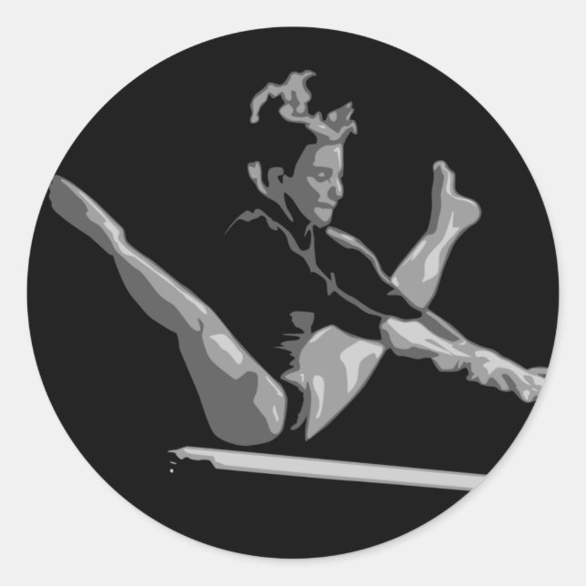 gymnastikbalk runt klistermärke (Framsida)