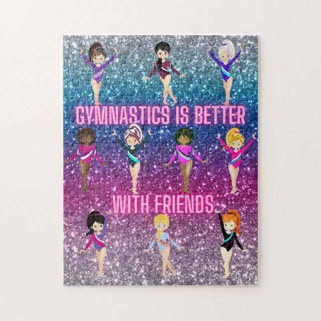 Gymnastiken är bättre med Gnistran Friends Ombre Pussel (Vertikal)