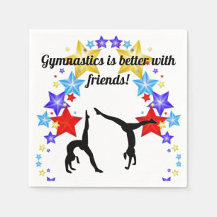 Gymnastiken är bättre med vänner pappersservett