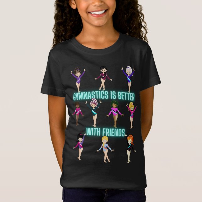 Gymnastiken är bättre med vänner T-Shirt (Framsida)