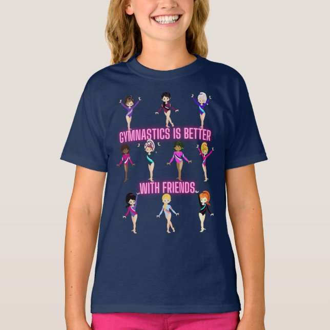 Gymnastiken är bättre med vänner T-Shirt (Framsida)