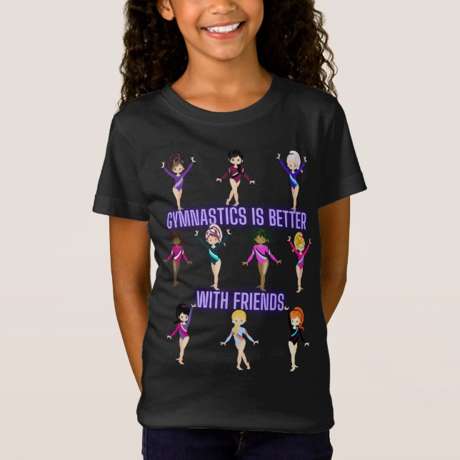 Gymnastiken är bättre med vänner T-Shirt (Framsida)