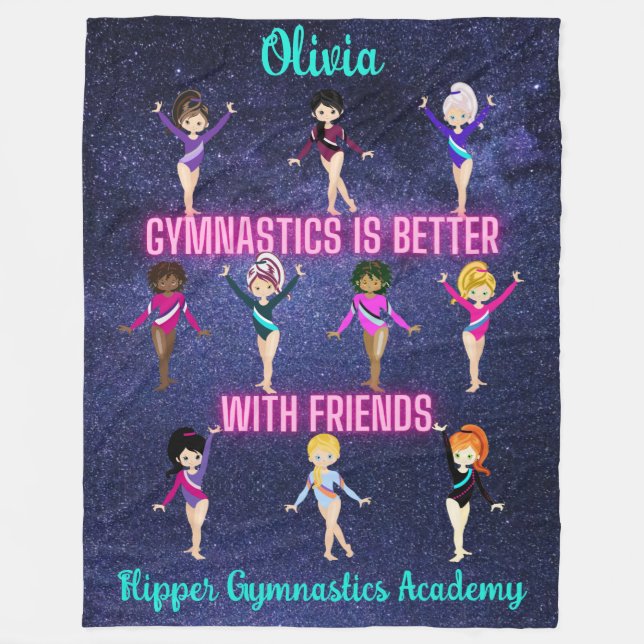 Gymnastiken är bättre med vännernas Personlig Fleecefilt (Framsidan)