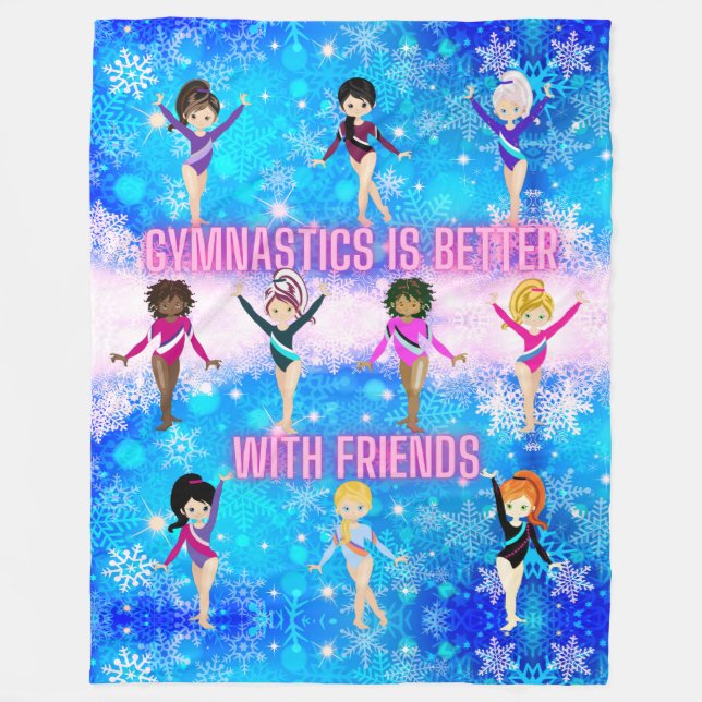 Gymnastiken är bättre med Vintervännernas  Fleecefilt (Framsidan)