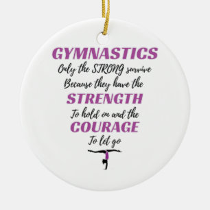 Gymnastiken ger den starka Överlevande gymnastgå Julgransprydnad Keramik