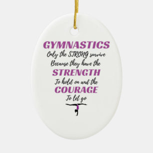 Gymnastiken ger den starka Överlevande gymnastgå Julgransprydnad Keramik