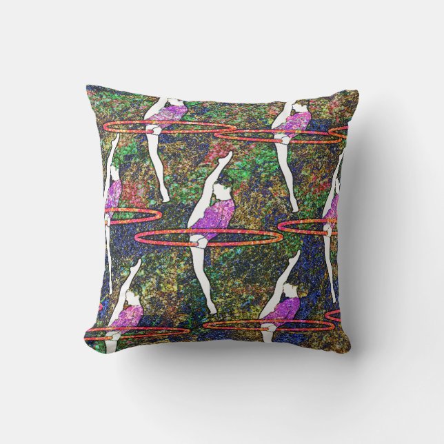 Gymnastikfärgad dansgåva från Mönster Hula Ring Kudde (Framsida)