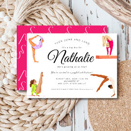 Gymnastikflicka Födelsedagsfest inbjudan