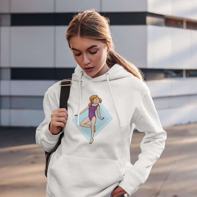 Gymnastikflicka i lila leotard t shirt (Skapare uppladdad)