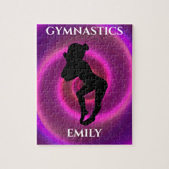 Gymnastikflicka pussel med namn. (Vertikal)