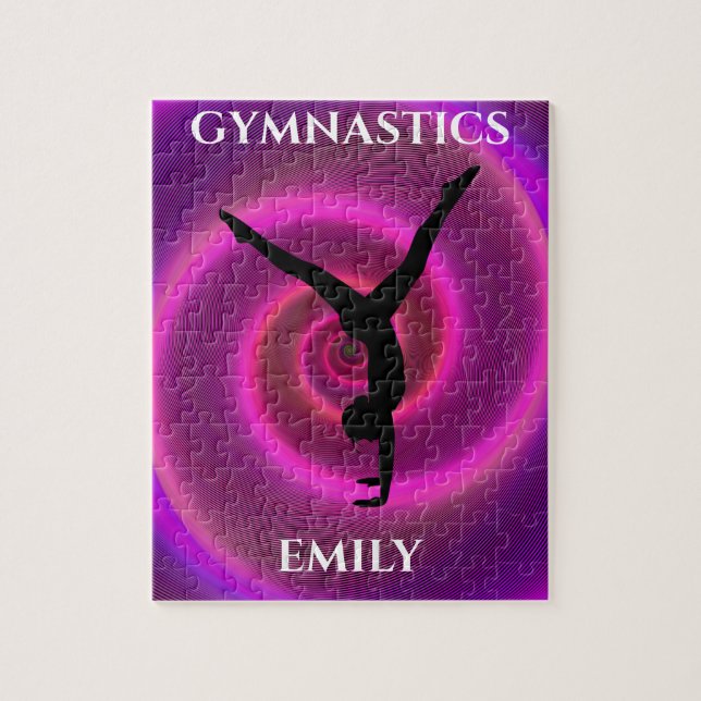 Gymnastikflicka pussel med namn. (Vertikal)