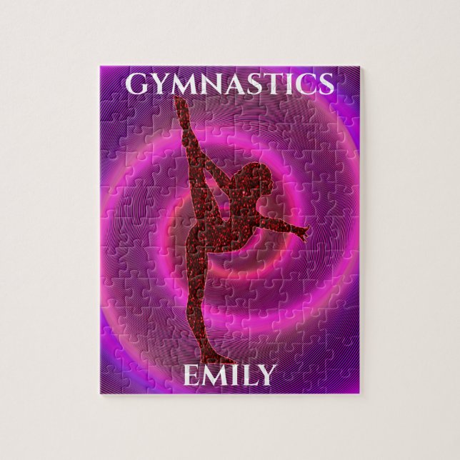 Gymnastikflicka pussel med namn. (Vertikal)