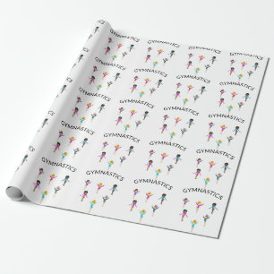 Gymnastikflickan är papper med 6 gymnast! presentpapper